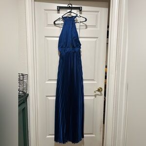 Lulu’s satin pleated gown. New without tags.
